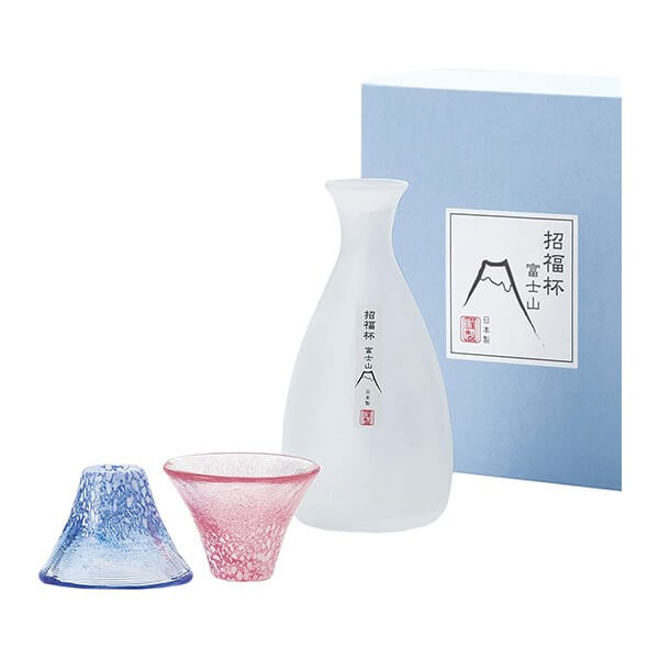 TOYO-SASAKIGLASS 玻璃 冷酒套杯 招福杯 富士山 日本制 35ml 德利270ml